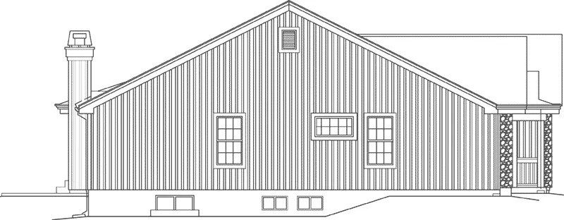 Home Plan Left Elevation of this 3-Bedroom,1344 Sq Ft Plan -138-1465