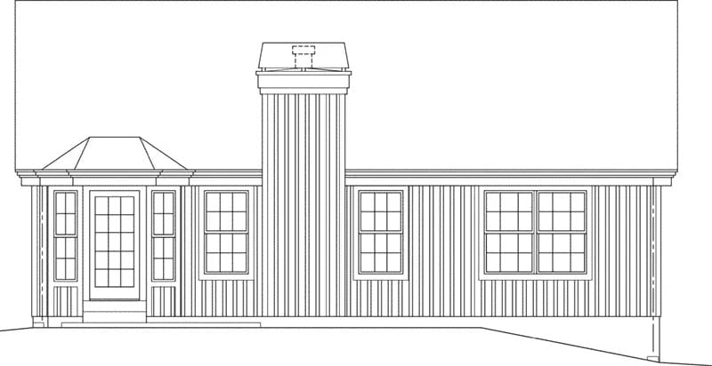 Home Plan Rear Elevation of this 3-Bedroom,1344 Sq Ft Plan -138-1465