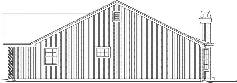 Home Plan Right Elevation of this 3-Bedroom,1344 Sq Ft Plan -138-1465