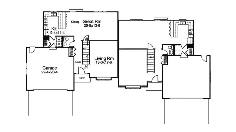 Main Level of Duplex/Multi-Unit Plan #138-1468