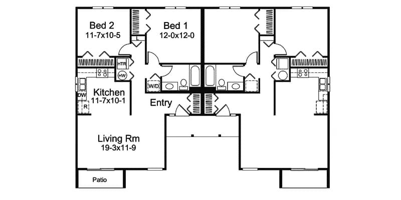 Main Level of Duplex/Multi-Unit Plan #138-1470