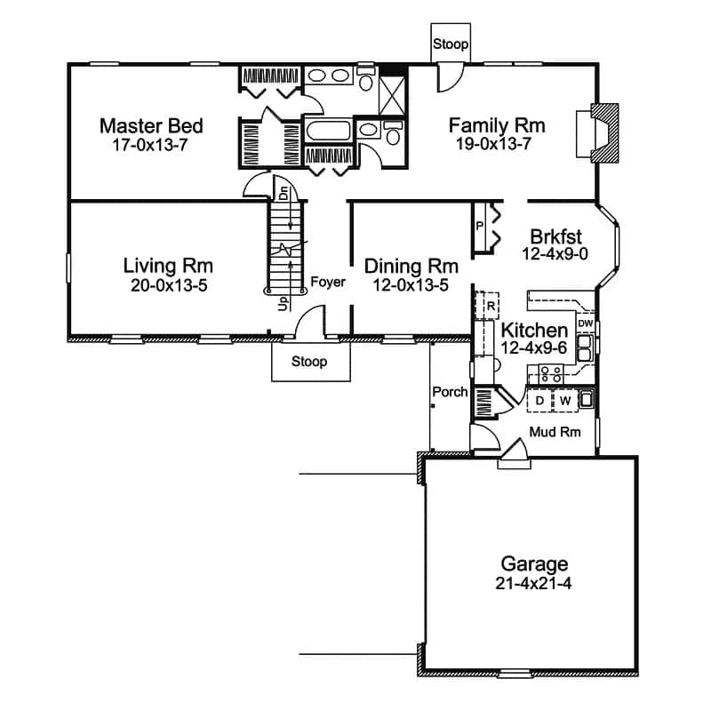 Main Level of Rustic Plan #138-1471