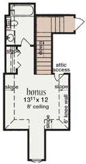 Floor Plan Second Story of European Plan #139-1005