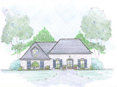 European Houseplans Colored rendering.