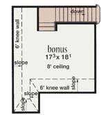 Floor Plan Second Story of European Plan #139-1010