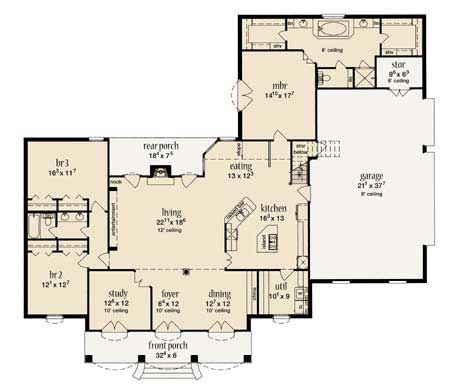 Floor Plan First Story of European Plan #139-1011
