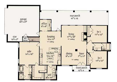 Floor Plan First Story of European Plan #139-1013