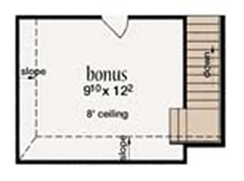 Floor Plan Bonus Room of European Plan #139-1016