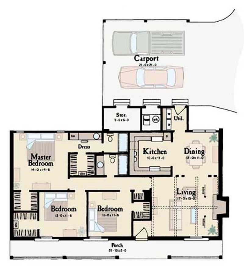 Floor Plan First Story of Country Plan #139-1027