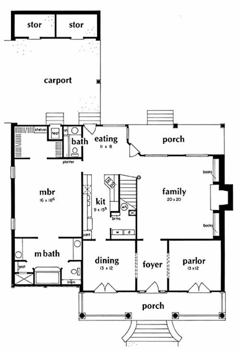 Floor Plan First Story of Country Plan #139-1041