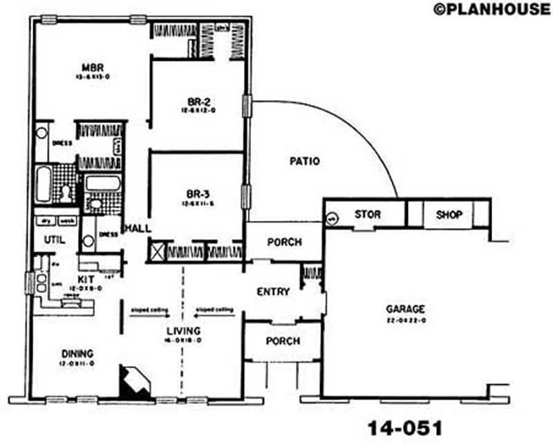 Floor Plan First Story of Contemporary Plan #139-1044