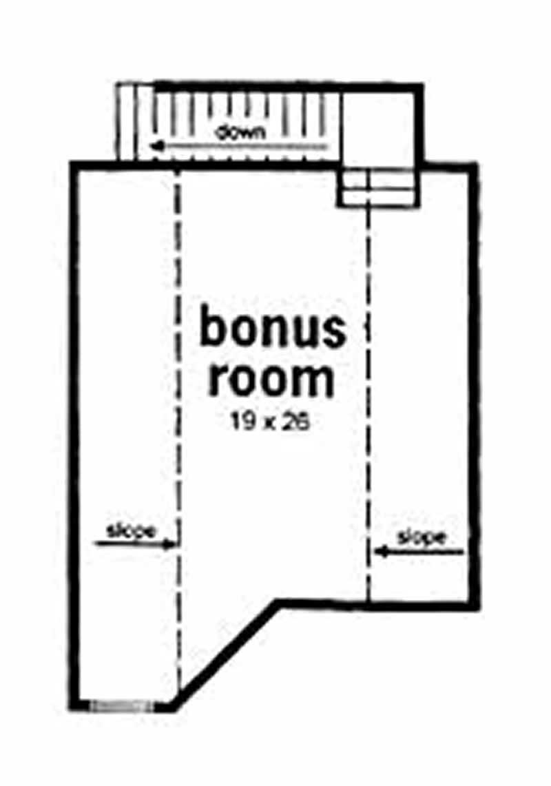 Floor Plan Bonus Room of Country Plan #139-1056