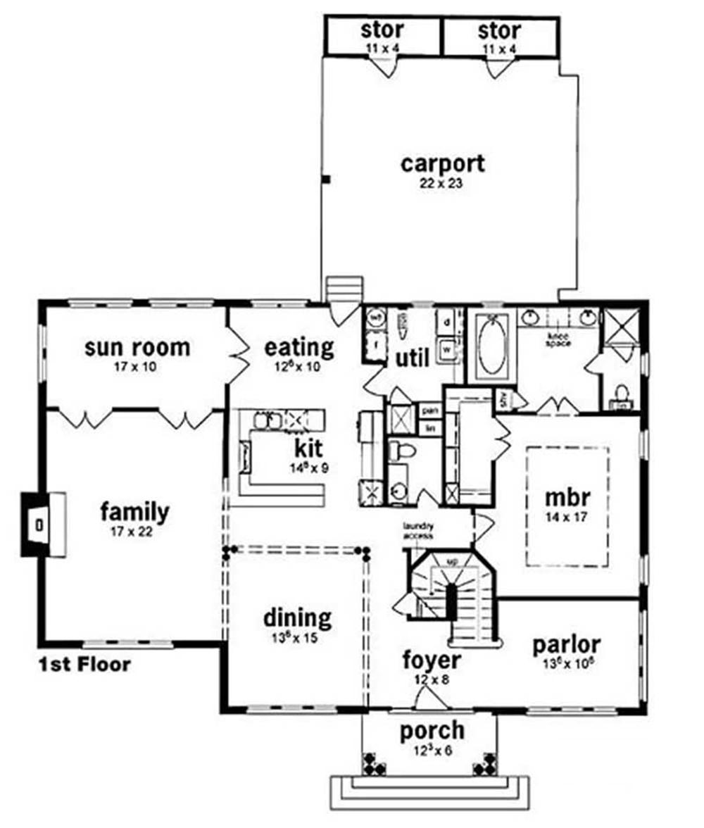 Floor Plan First Story of European Plan #139-1059