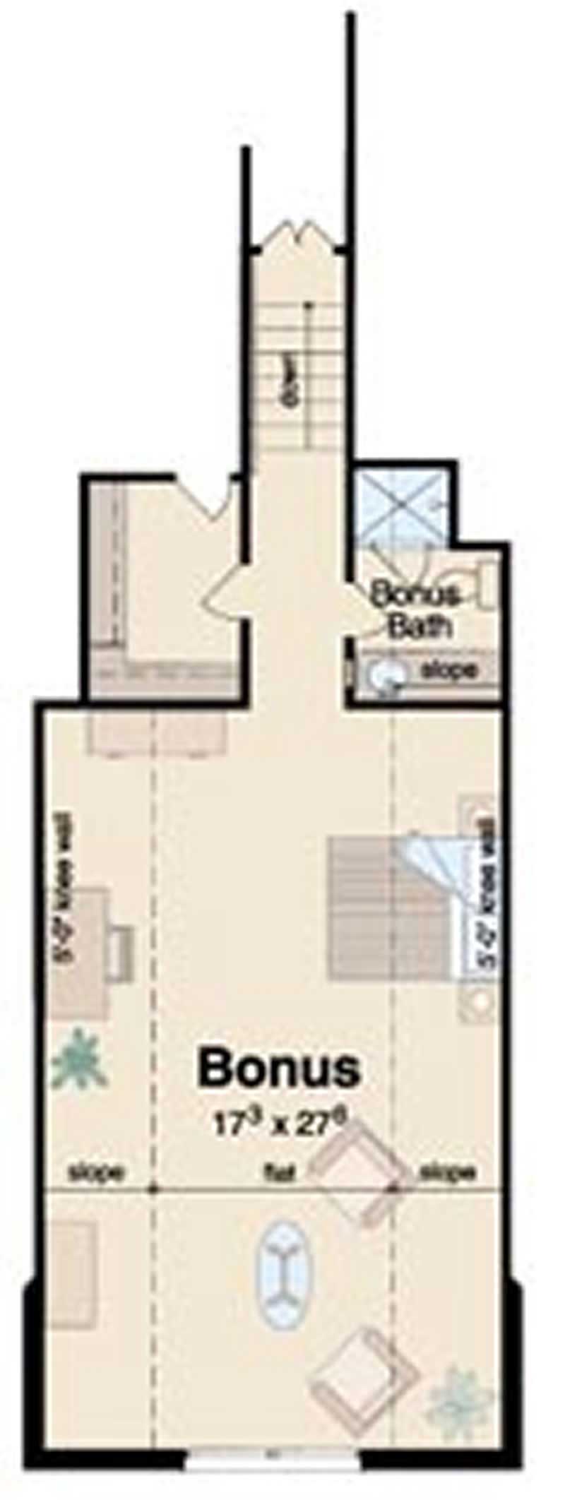 Floor Plan Bonus Room of Contemporary Plan #139-1067