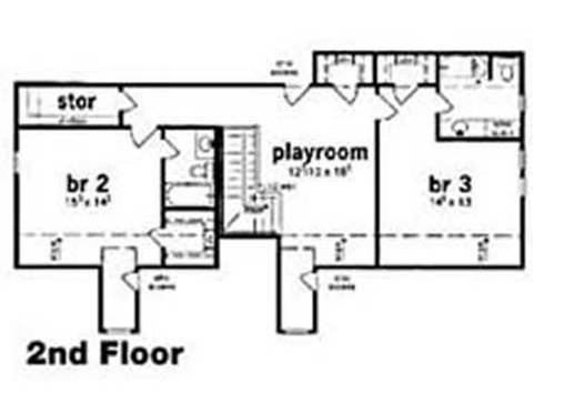 Floor Plan Second Story of Country Plan #139-1070