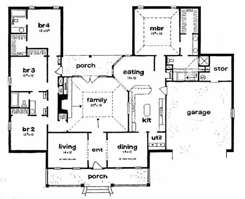 Floor Plan First Story of Mediterranean Plan #139-1078