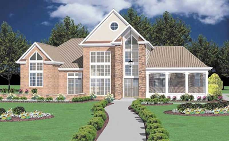 Front View of this 3-Bedroom, 2764 Sq Ft Plan - 139-1080