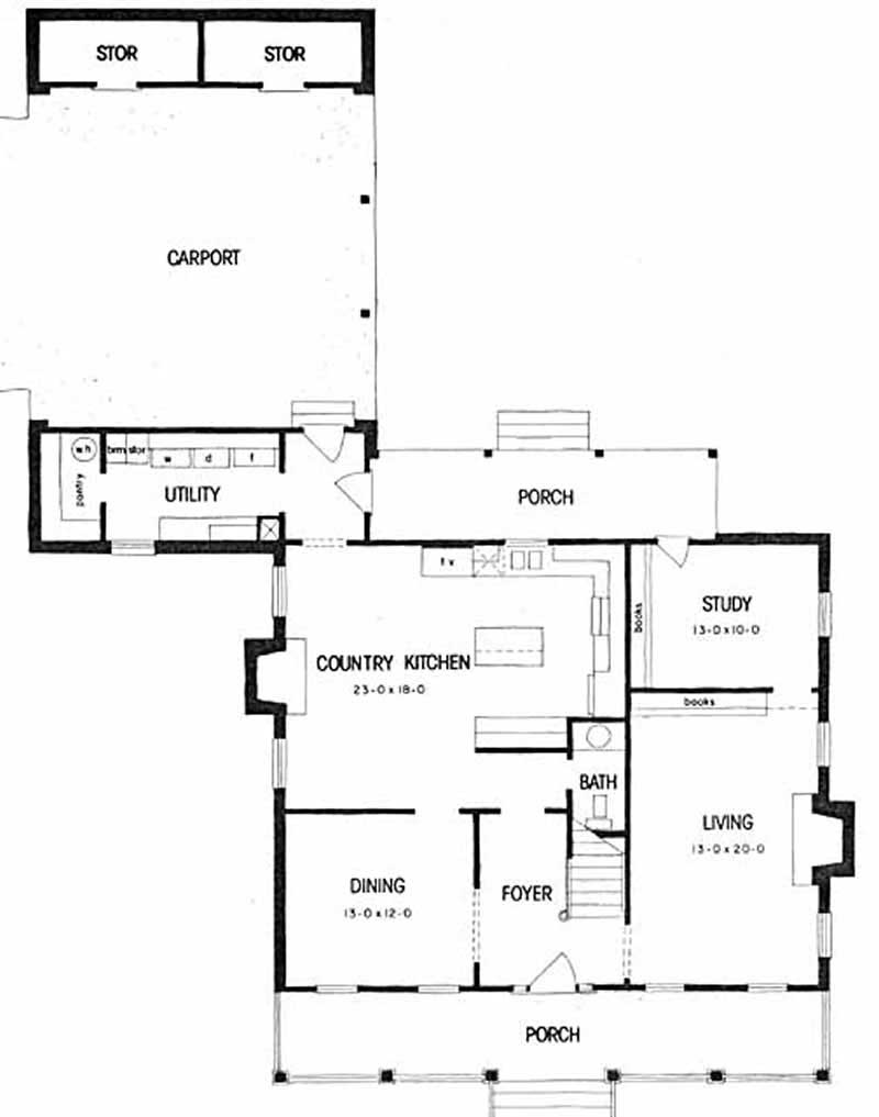 Floor Plan First Story of Country Plan #139-1085