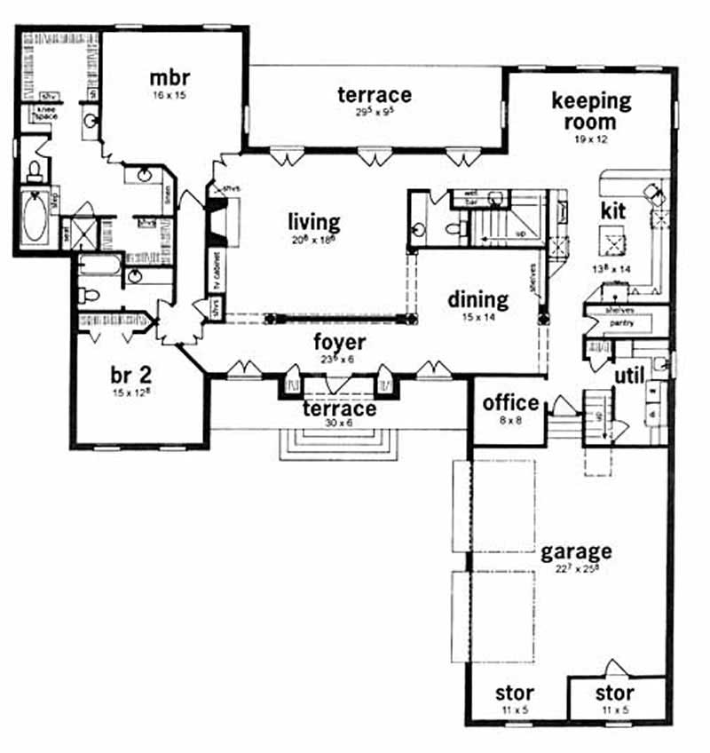 Floor Plan First Story of European Plan #139-1088
