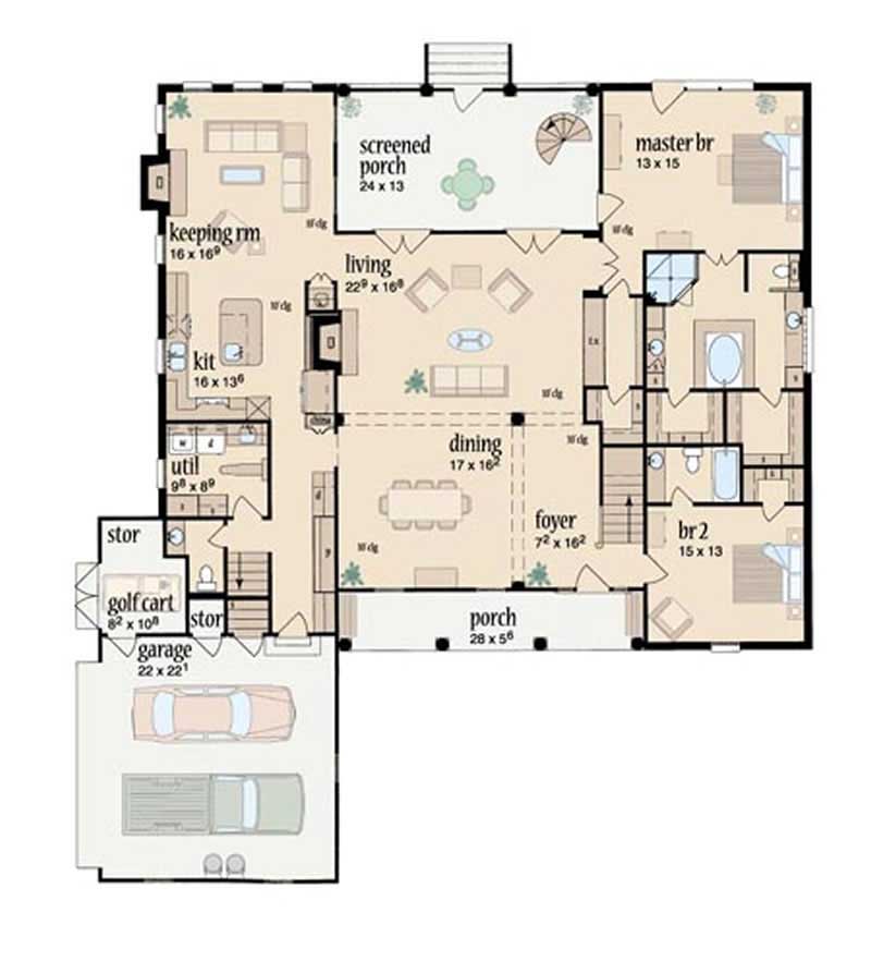 Floor Plan First Story of European Plan #139-1092