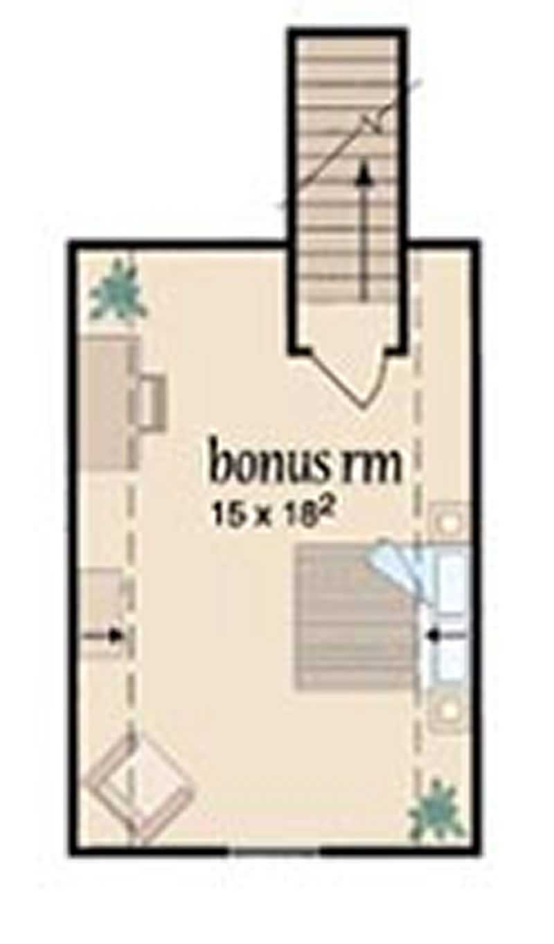 Floor Plan Bonus Room of European Plan #139-1092