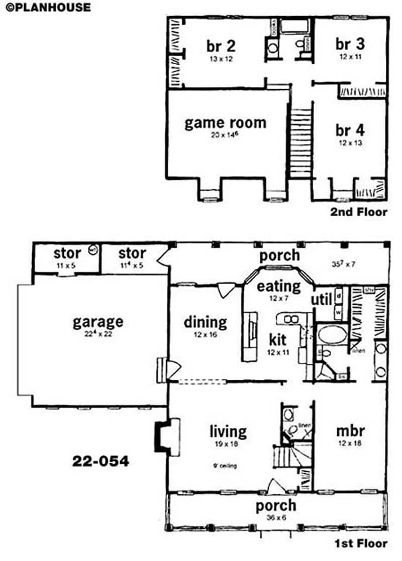 Floor Plan First Story of Country Plan #139-1117