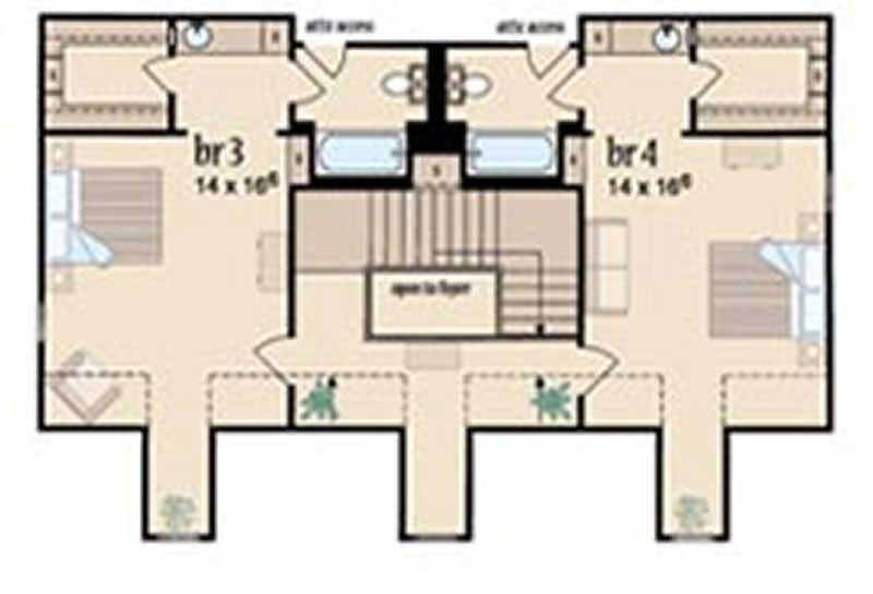 Floor Plan Second Story of Country Plan #139-1126