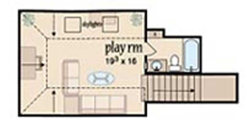 Floor Plan Bonus Room of Country Plan #139-1126