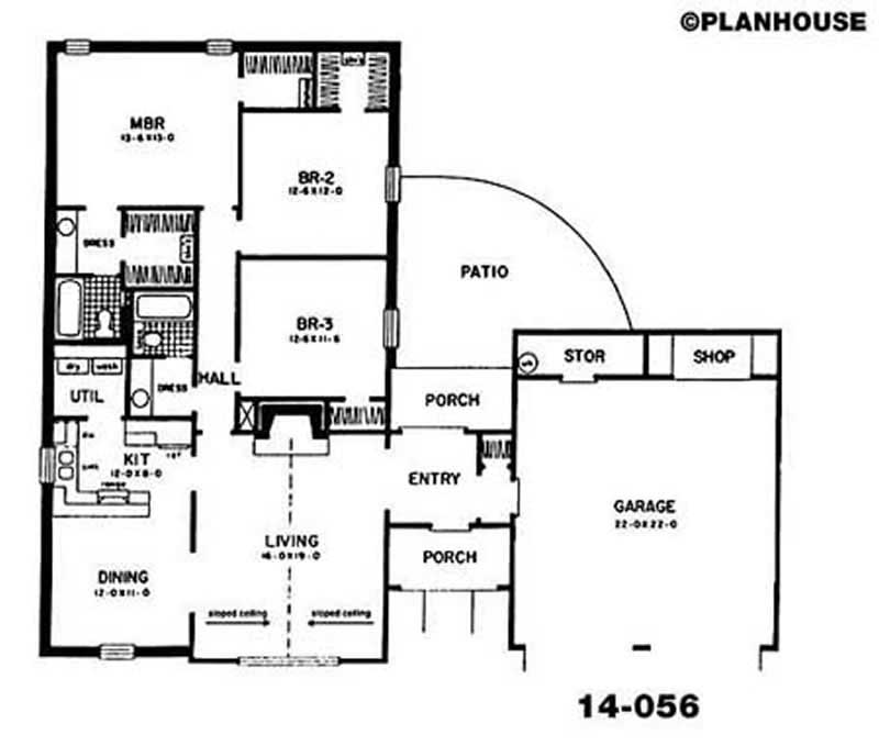 Floor Plan First Story of Country Plan #139-1128