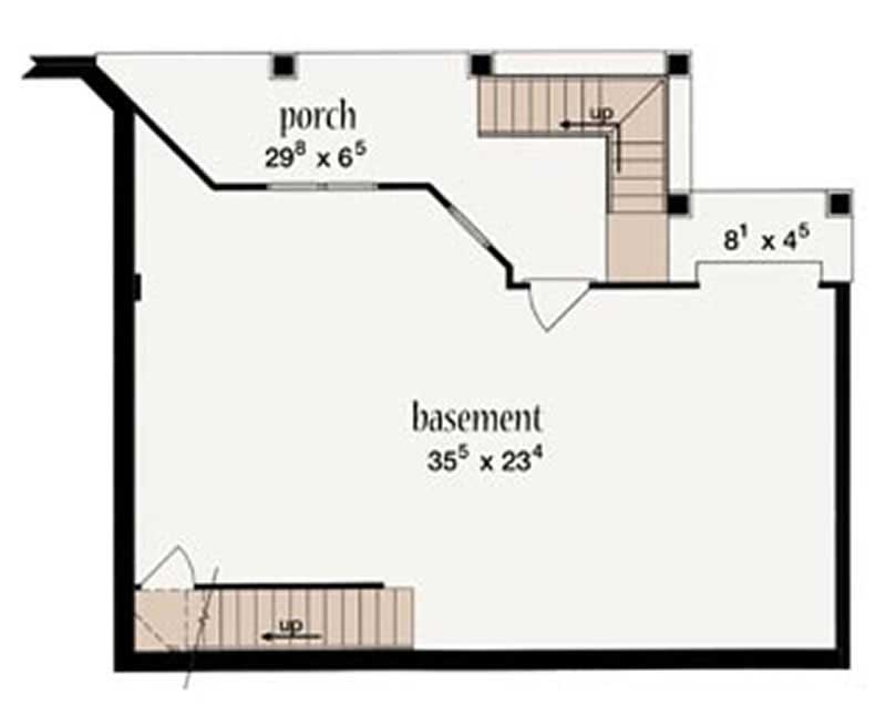 Floor Plan Basement of Plan #139-1166