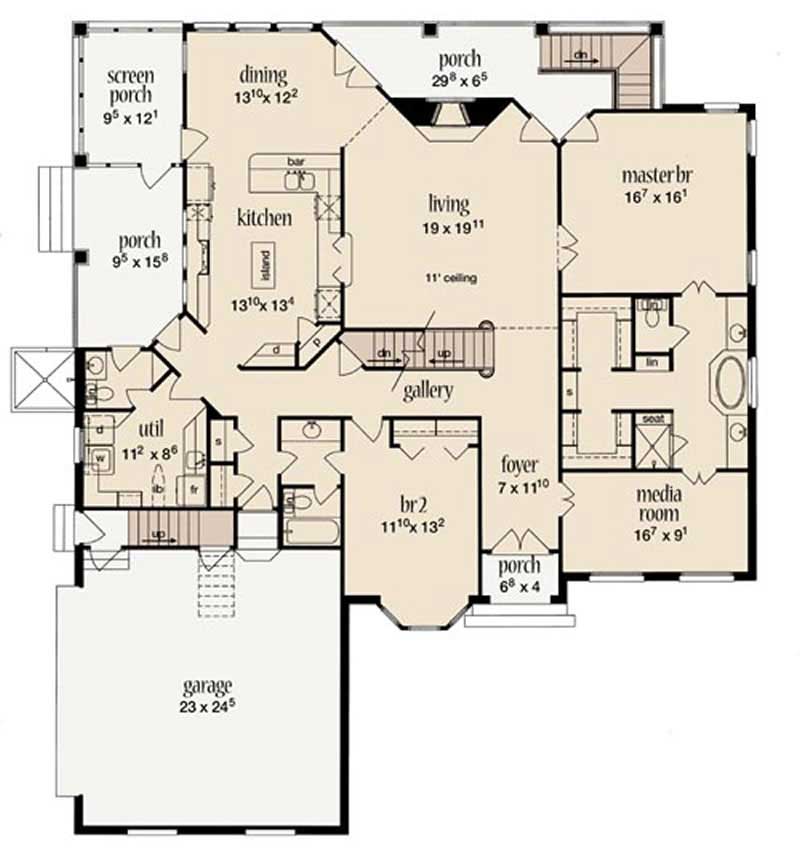 Floor Plan First Story of Plan #139-1166