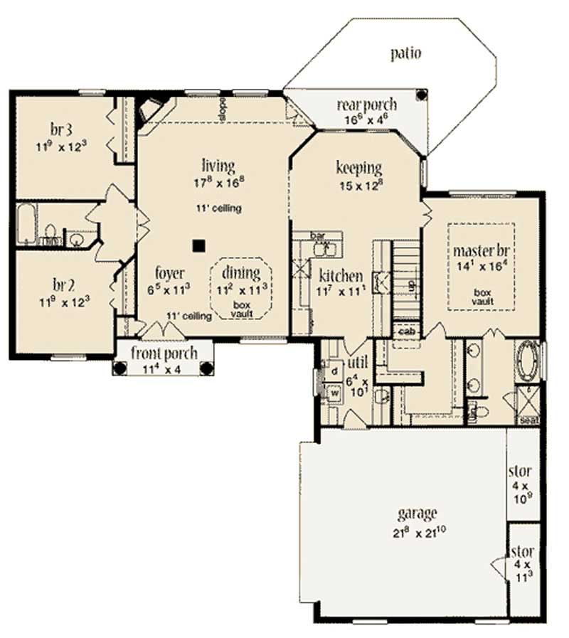 Floor Plan First Story of Plan #139-1170