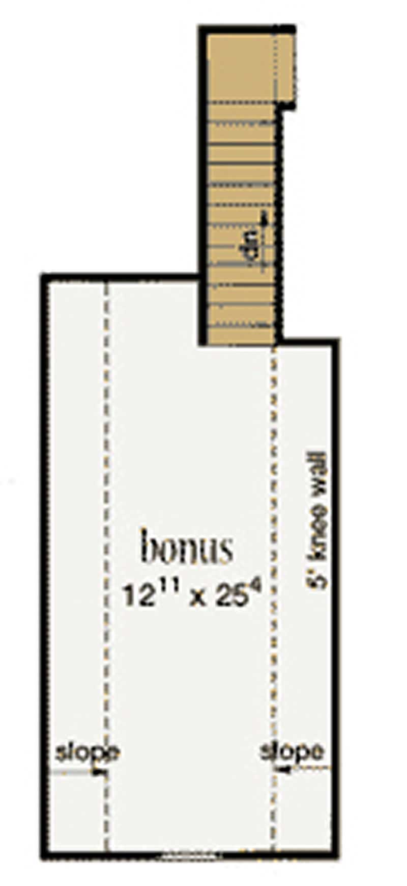 Floor Plan Bonus Room of Plan #139-1172