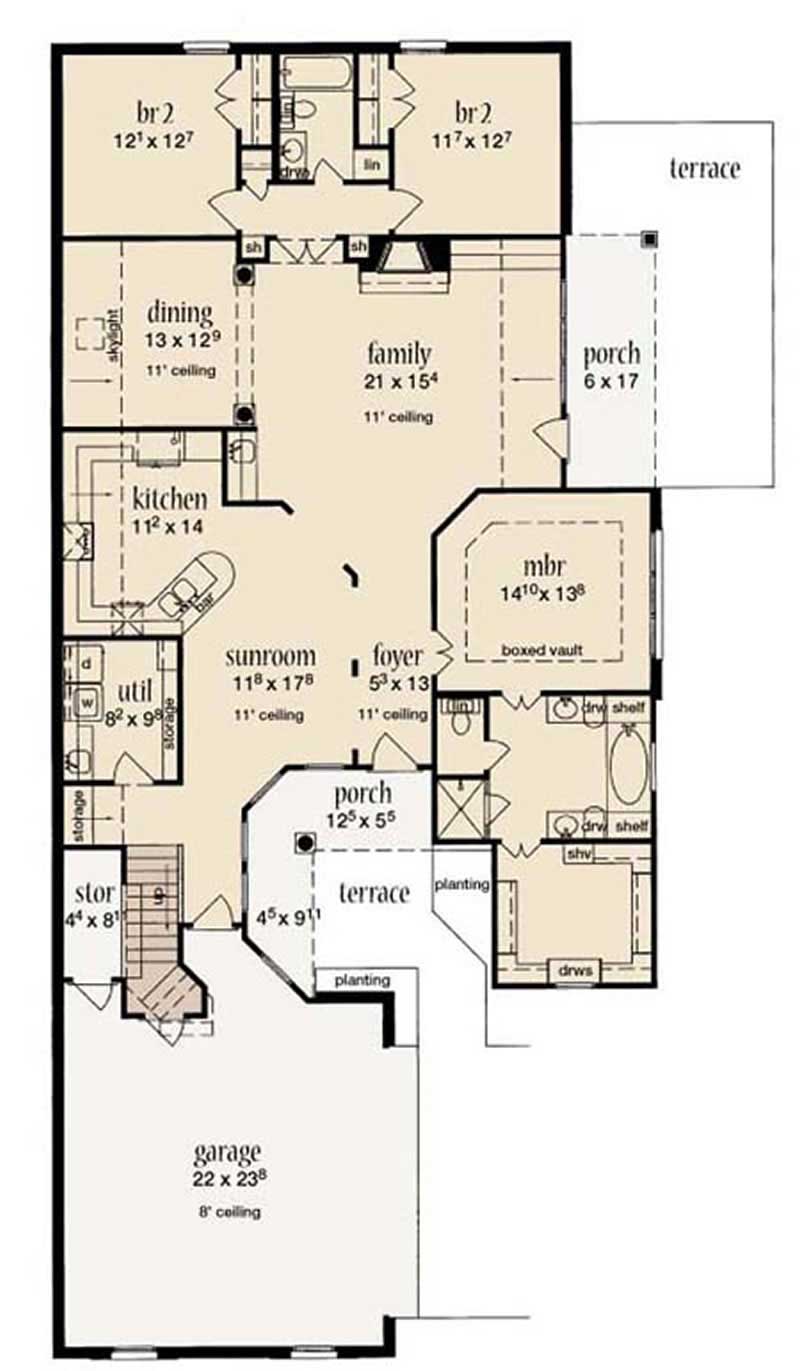 Floor Plan First Story of Plan #139-1189