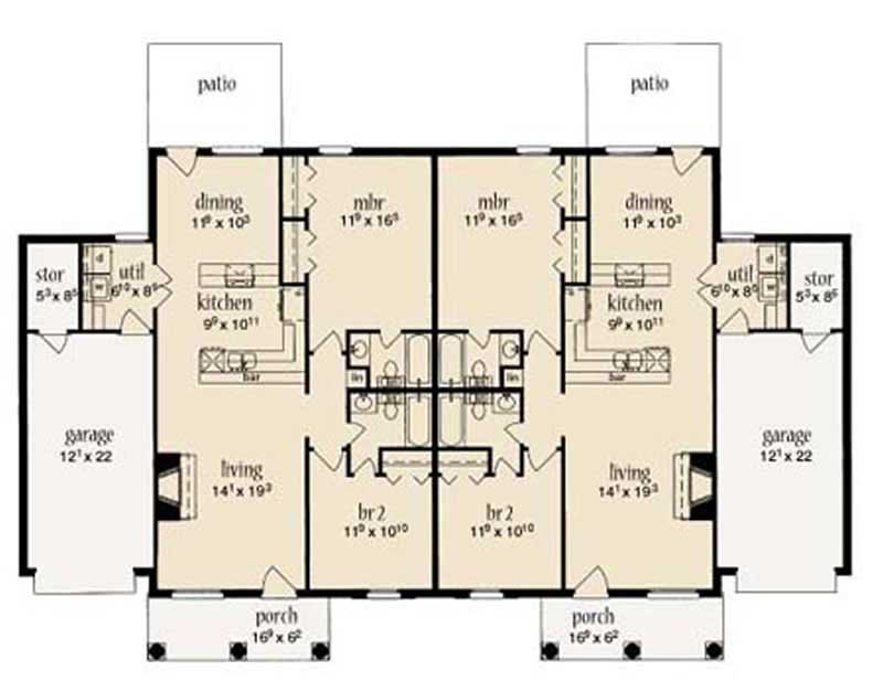 Floor Plan First Story of Multi-Unit Plan #139-1190