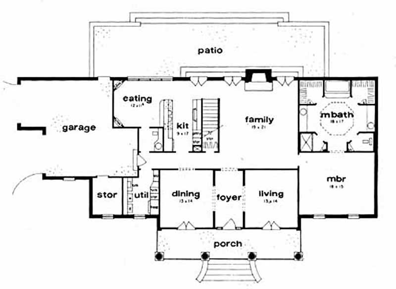 Floor Plan First Story of Luxury Plan #139-1192