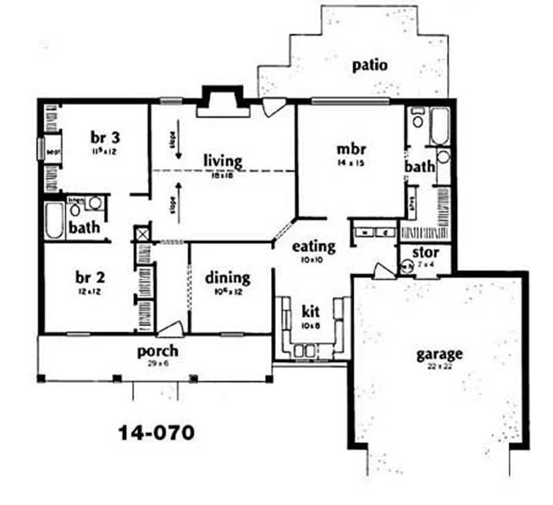 Floor Plan First Story of Country Plan #139-1193