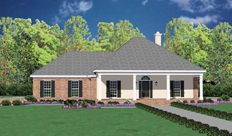 Colonial home (ThePlanCollection: Plan #139-1195)