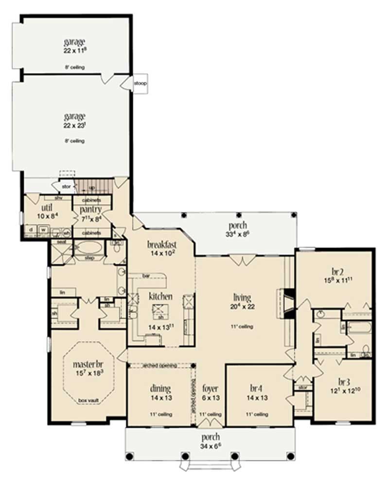 Floor Plan First Story of Plan #139-1201