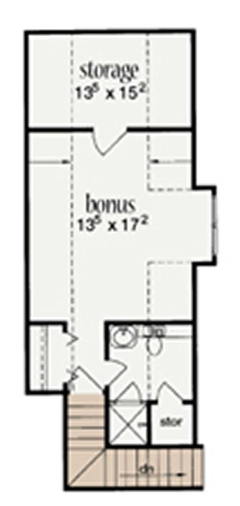 Floor Plan Bonus Room of ---Primary Style--- Plan #139-1201