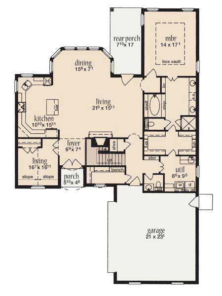 Floor Plan First Story of Cape Cod Plan #139-1215