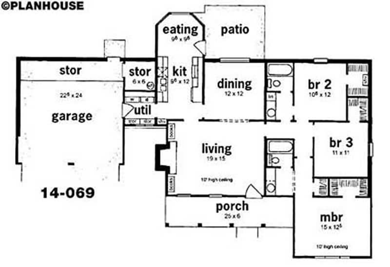 Floor Plan First Story of Country Plan #139-1219
