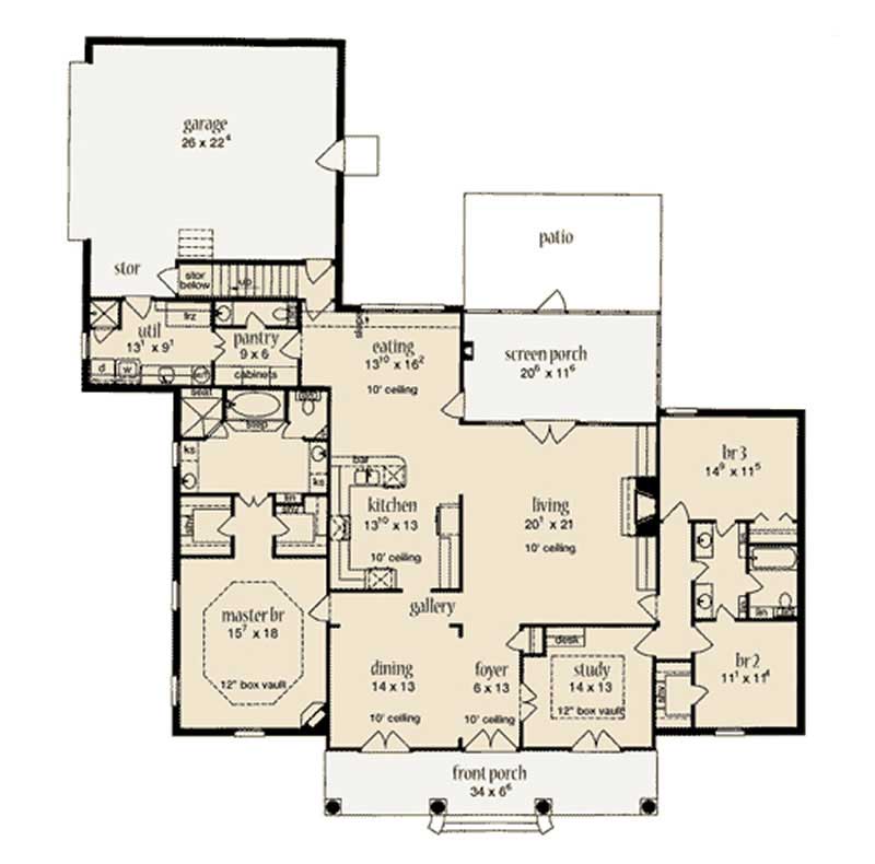 Floor Plan First Story of Plan #139-1222