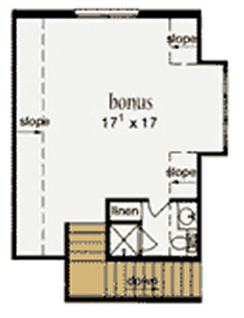 Floor Plan Bonus Room of Southern Plan #139-1222