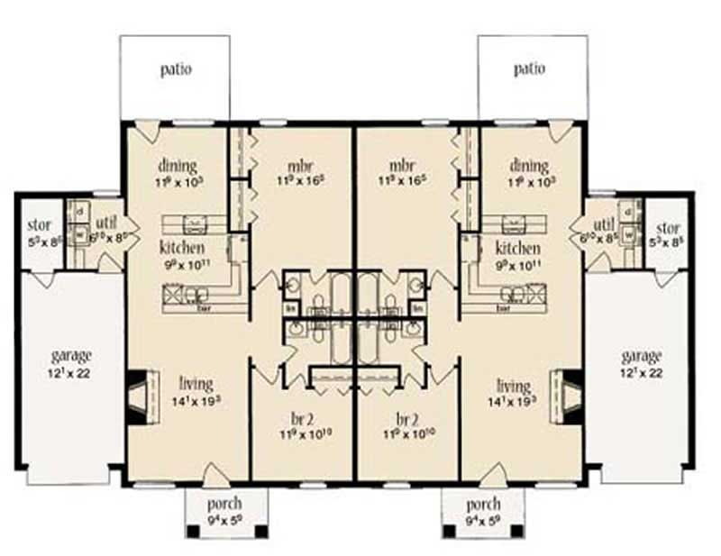 Floor Plan First Story of Small House Plans #139-1226