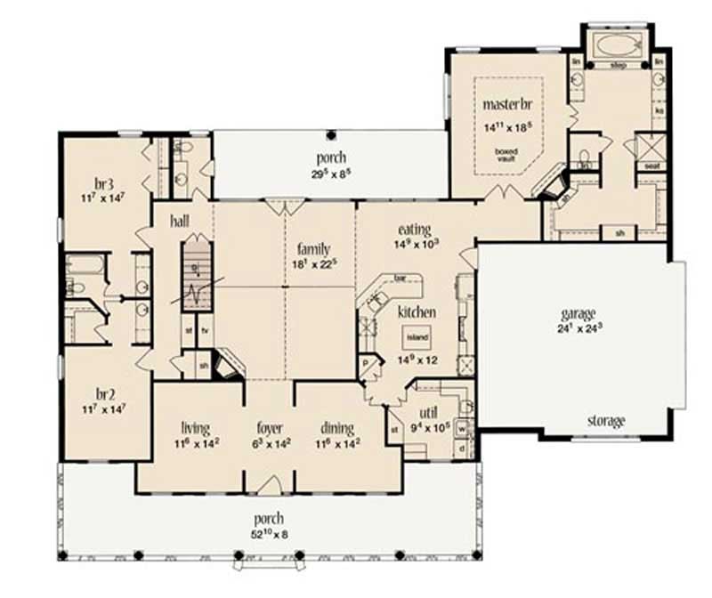 Floor Plan First Story of Plan #139-1228