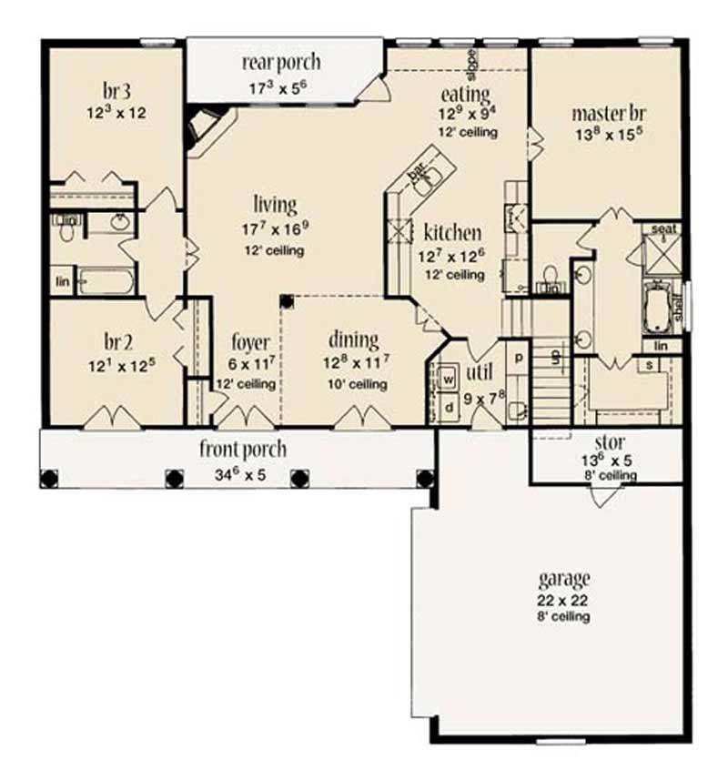 Floor Plan First Story of Plan #139-1234