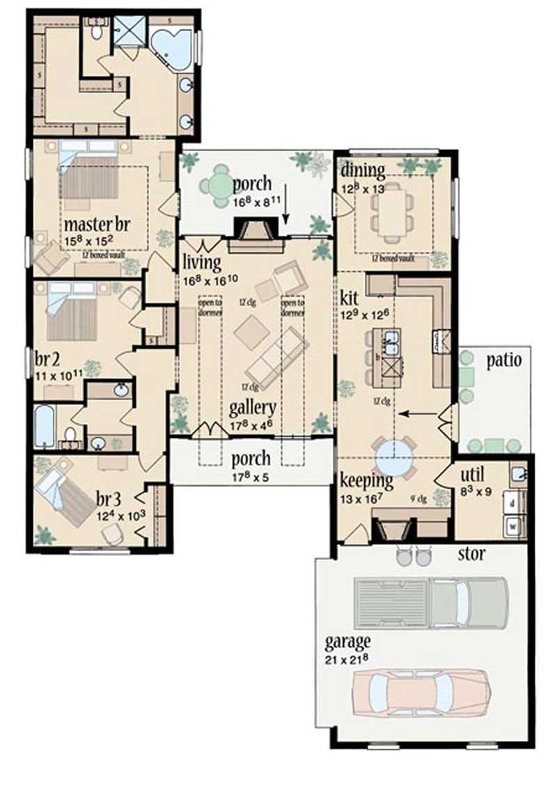 Floor Plan First Story of European Plan #139-1236