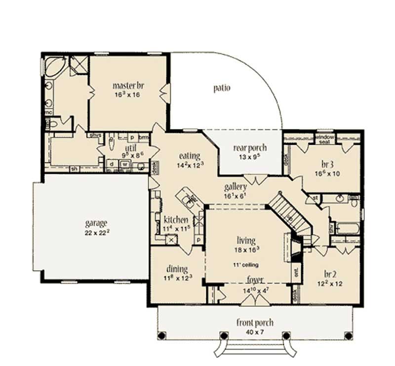 Floor Plan First Story of Plan #139-1237