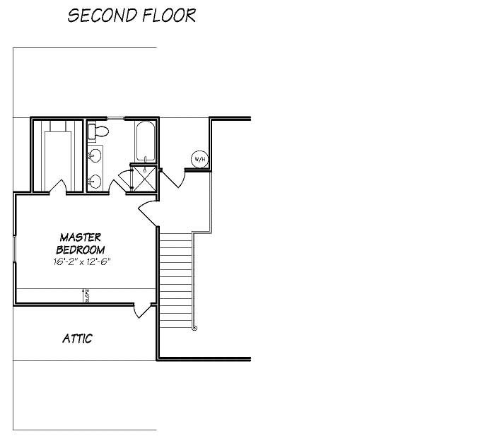 Floor Plan Second Story of Cape Cod Plan #140-1010
